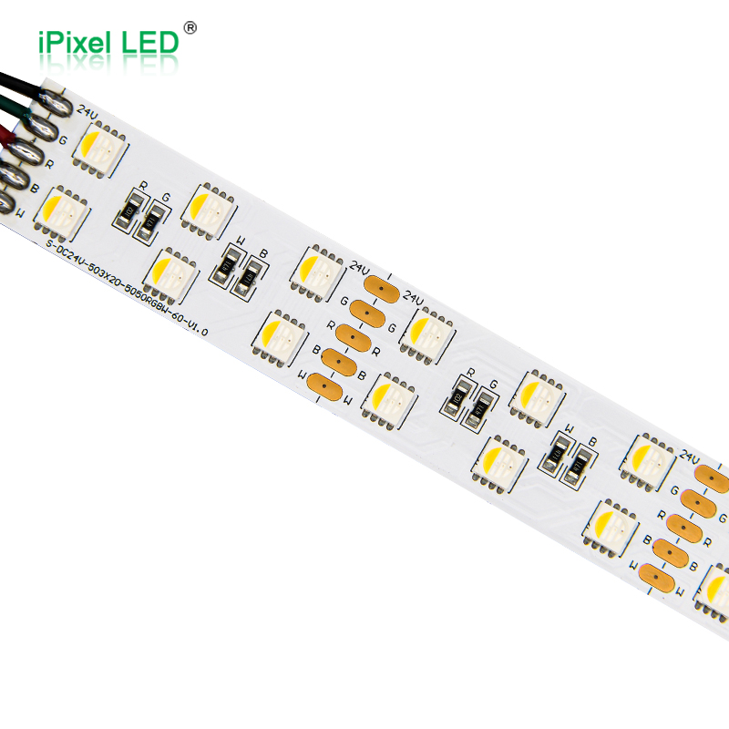 20mm SMD 5050 RGBW LED 灯条 120LEDs/M DC24V