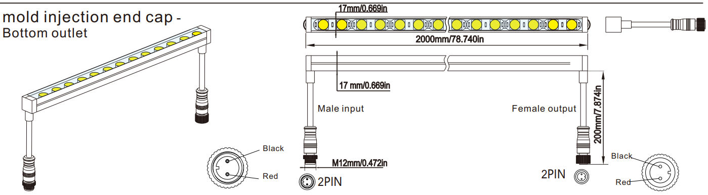 17x17mm Single sided LED flex wall washer DC24V