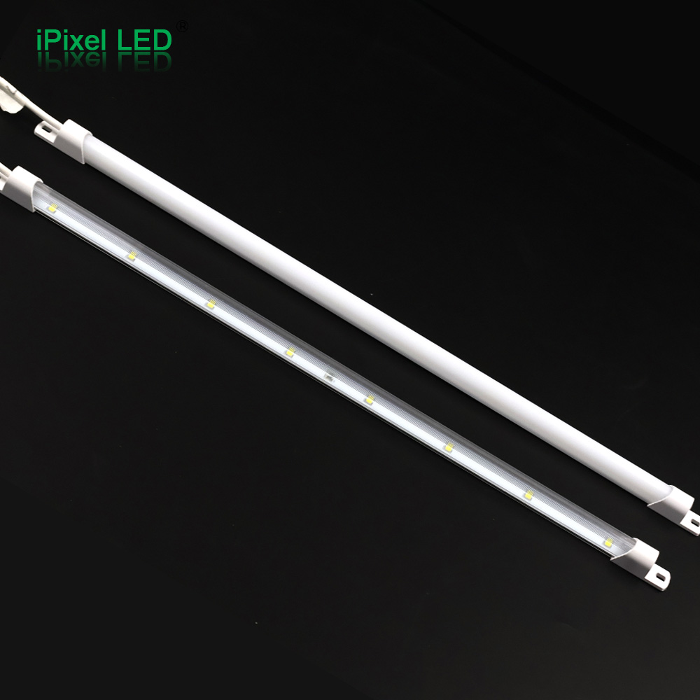 Glass door cooler with vertical LED bars